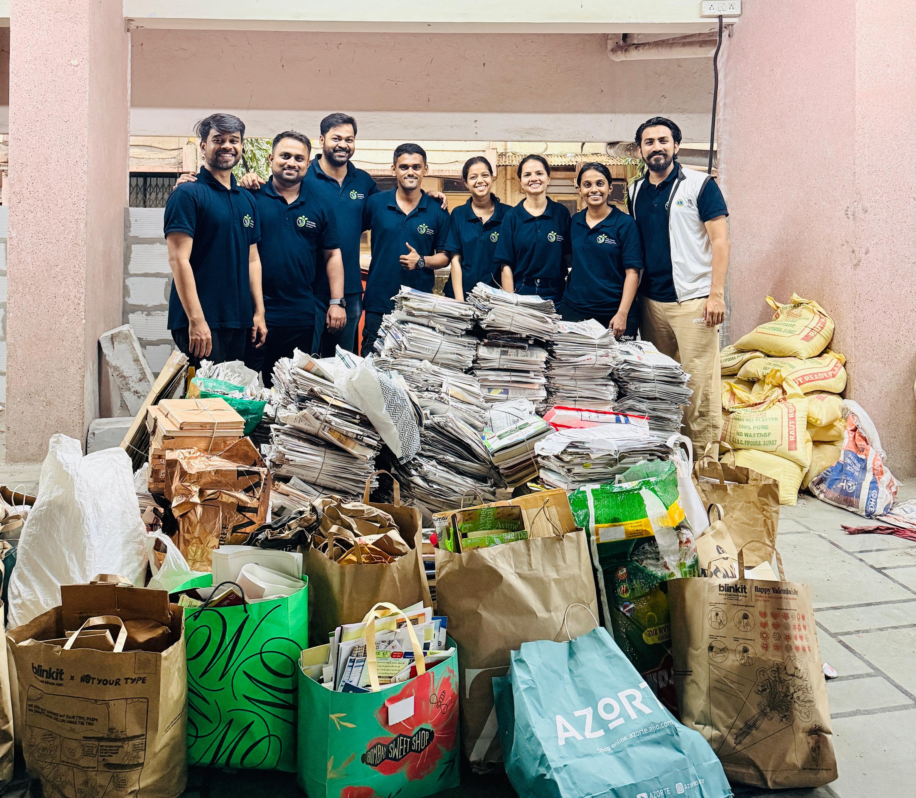The Paper Revolution Foundation Team with Collected Raddi